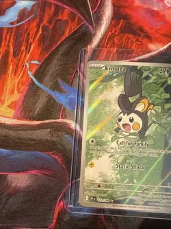 Pokemon Emolga 112/086 Illustration Rare SV: Black Bolt NM/M+ #3 - Image 2