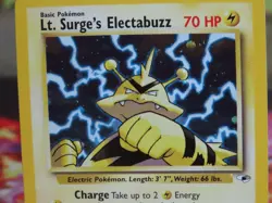 Lt Surges Electabuzz Holo Gym Heroes Rare Lightly Played Pokemon Card LP Clean - Image 2