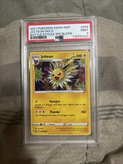 2021 Pokemon Jolteon TCG SWSH094 Holo Card Black Star Promo PSA 9 - Image 1