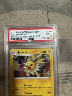2021 Pokemon Jolteon TCG SWSH094 Holo Card Black Star Promo PSA 9 - Image 5