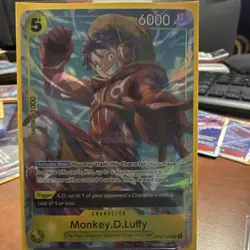 Bandai Monkey.D.Luffy OP07-109 SR Character 6000 One Piece CCG promo card - Image 1