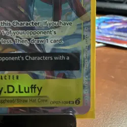 Bandai Monkey.D.Luffy OP07-109 SR Character 6000 One Piece CCG promo card - Image 3