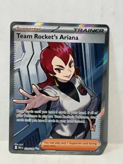 Pokemon TCG Destined Rivals Team Rockets Ariana Card 224/182 Full Art Trainer - Image 1