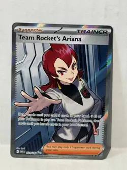 Pokemon TCG Destined Rivals Team Rockets Ariana Card 224/182 Full Art Trainer - Image 3