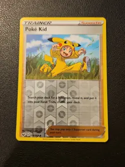 Pokemon Sword & Shield SWSH Base REVERSE HOLO FOIL Poke Kid 173/202 Card - Image 1