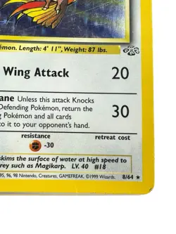 Pokemon Card Pidgeot 8/64 Jungle Holo Rare 1999 WOTC Unlimited LP - Image 3