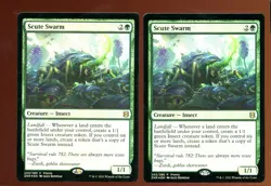 2x Scute Swarm Rare Foil Promo Zendikar Rising Ex/LP Magic the Gathering MTG - Image 1