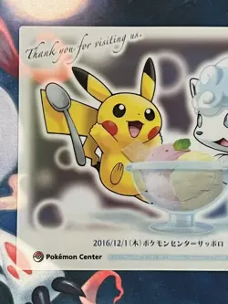 Pokemon Center Sapporo 2016 Clear Card Alola's Vulpix & Pikachu Limited 2/4 Rare - Image 3