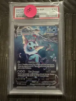 Pokemon Vaporeon VMAX TCG Sword & Shield SWSH182 Holo Promo 2021 PSA 9 - Image 1