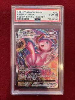 Pokemon Mew VMAX Alternate Art Secret Rare 269/264 Fusion Strike PSA 10 Holo - Image 1