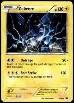 Zekrom - BW24 BW24 Holo Promo Black And White Promo Pokemon Holo LP - Image 1