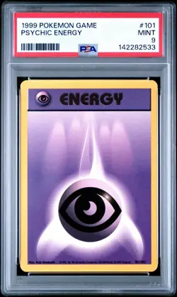 1999 POKEMON BASE SET UNLIMITED #101 PSYCHIC ENERGY PSA 9 - Image 1