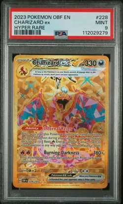 2023 Pokemon Obsidian Flames Charizard ex Hyper Rare #228/197 PSA 9 - Image 1