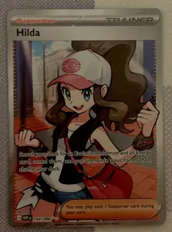 🔥Pokemon TCG Hilda 164/086 Full Art Trainer White Flare NM🔥+ - Image 1