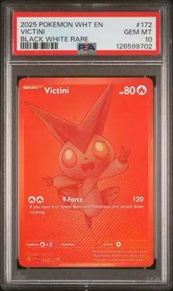 2025 Pokemon White Flare Black White Rare Victini 172/086 BWR PSA 10 GEM MINT - Image 1