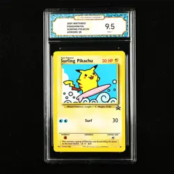 TQG 9.5 MINT+ 2001 Pokemon ENG Surfing Pikachu #PROMO #28 - Image 1
