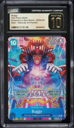 2024 One Piece Emperors In New World Alt Art Buggy #OP09-051 CGC 10 PRISTINE - Image 1