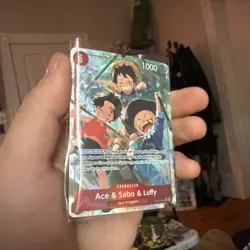 2025 One Piece Carrying On His Will Ace & Sabo & Luffy SR Alt Art #OP13-007 (B) - Image 1