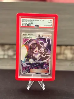 2018 POKEMON ULTRA PRISM LUSAMINE #153 FULL ART PSA 9 MINT OC #101728452 - Image 1