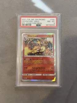 KFC PSA 8 Charizard Indonesian 181/SM-P Holo Pokemon Chaki Kids Meal Mint - Image 1