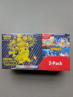 Pokemon TCG Surging Sparks ETB & Booster Bundle Costco 2-pack Factory Sealed - Image 2
