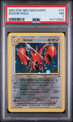 2001 POKEMON NEO DISCOVERY #10 SCIZOR-HOLO PSA 7 - Image 1