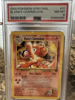 Blaine’s Charmeleon 2000 Pokemon Gym Challenge PSA 8 31/132 - Image 1