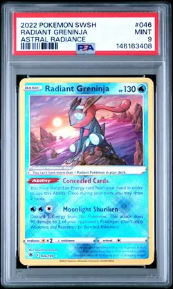 2022 POKEMON SWORD & SHIELD ASTRAL RADIANCE #046 RADIANT GRENINJA PSA 9 - Image 1