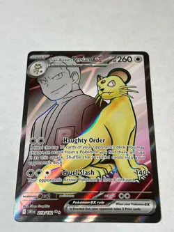 Team Rocket's Persian ex 219/182 Ultra Rare Destined Rivals Pokemon LP - Image 1