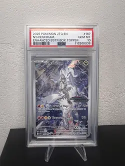 2025 POKEMON JTG ENHANCED BOOSTER TOPPER STAMPED 167 NS RESHIRAM PSA 10 - Image 1
