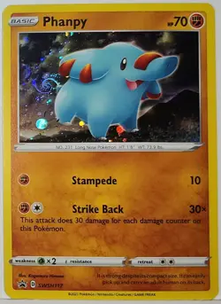 Perfect HD Fart Swirl 🌀 Phanpy SWSH117 Cosmos Holo Rare Pokemon TCG Black Star - Image 2