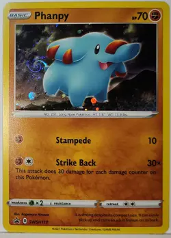 Perfect HD Fart Swirl 🌀 Phanpy SWSH117 Cosmos Holo Rare Pokemon TCG Black Star - Image 3
