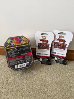 Mega Charizard EX Tin + 2 Destined Rivals Blister Packs SEALED - Pokemon TCG - Image 2