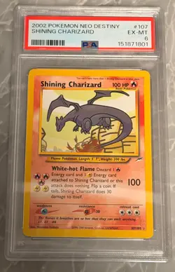 Pokemon Shining Charizard Holo 2002 Neo Destiny Unlimited #107 PSA 6 EX-MT - Image 1