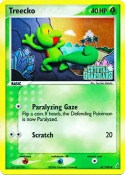 Treecko - 67/100 - Common - Reverse Holo PL/MP, English Pokemon EX Crystal Guard - Image 1