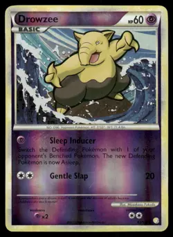 2010 Pokemon Drowzee Common HeartGold & SoulSilver 62/123 Reverse Holo DMG - Image 1