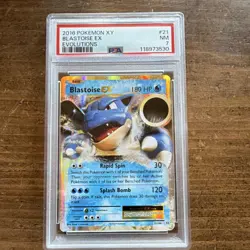 Blastoise EX 21/108 Evolutions Ultra Rare Holo 2016 PSA 7 Pokemon TCG - Image 1