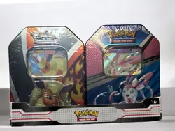 Pokemon Eevee Evolutions Flareon V & Sylveon V Tin 2-Pack Bundle Set NEW - Image 1