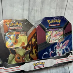 Pokemon Eevee Evolutions Flareon V & Sylveon V Tin 2-Pack Bundle Set NEW - Image 5