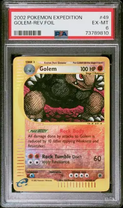 Pokemon TCG Golem Expedition base set 49/165 Regular Rare PSA 6 EX-MT - Image 1