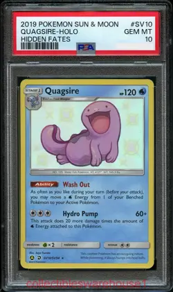 Pokemon Hidden Fates Quagsire SV10 PSA 10 - Image 1