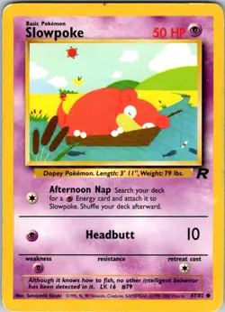 Slowpoke 67/82 Common Team Rocket Pokemon Unlimited Lightly Played - Image 1