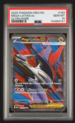 2025 POKEMON MEG EN-MEGA EVOLUTION ULTRA RARE #163 MEGA LATIAS EX PSA 10 - Image 1