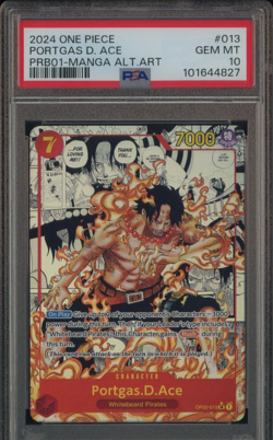 2024 One Piece PRB01 English Manga Alt Art Portgas D. Ace #013 PSA 10 GEM MINT - Image 1