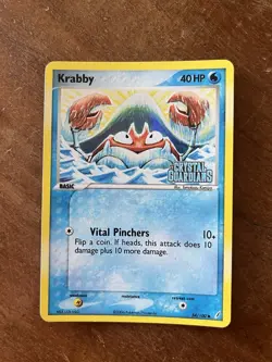 Krabby 54/100 Holo Stamped Pokemon Card Set EX Crystal Guardians - Ill. Komiya - Image 1