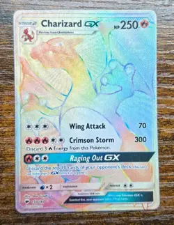 Charizard GX 150/147 Rainbow Rare Secret SM Burning Shadows LP/NM Pokemon Card - Image 1