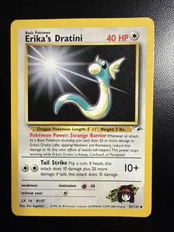 Erika's Dratini 42/132 Non-holo Uncommon Gym Heroes Pokemon Card - Image 1
