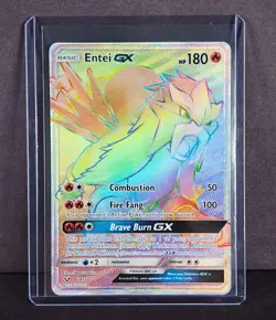 Pokemon TCG Shining Legends Entei GX Full Art Secret Rare Card 74/73 *NEAR MINT* - Image 1