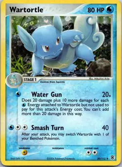Wartortle 50/112 Uncommon FireRed & LeafGreen Pokemon Reverse Holo Near Mint - Image 1