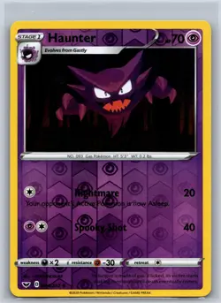 Haunter 084/202 Uncommon Sword & Shield Pokemon Reverse Holo Near Mint - Image 1